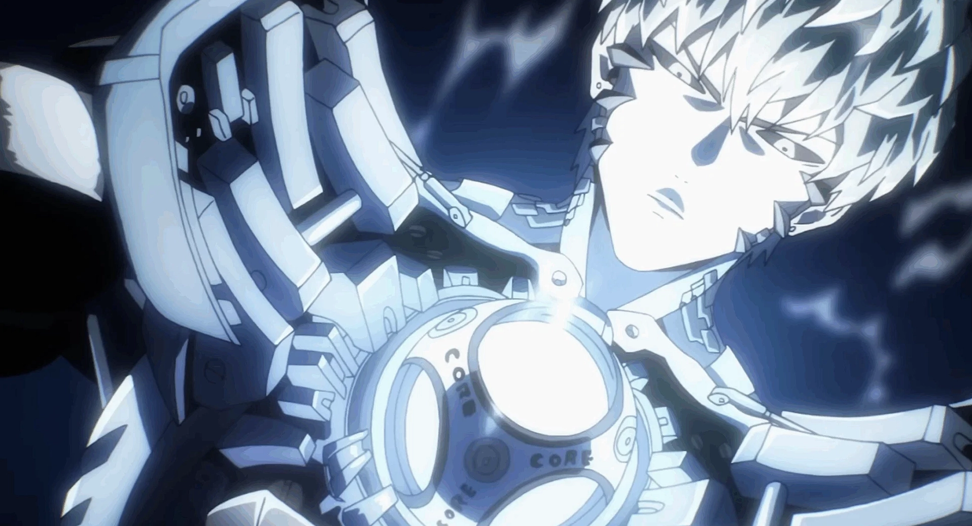 Ánh sáng xanh huyền ảo tỏa ra từ lõi năng lượng