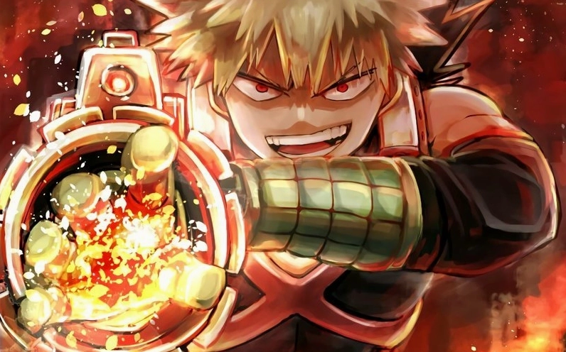Bakugo đang thưởng thức món katsudon yêu thích ngập tràn năng lượng