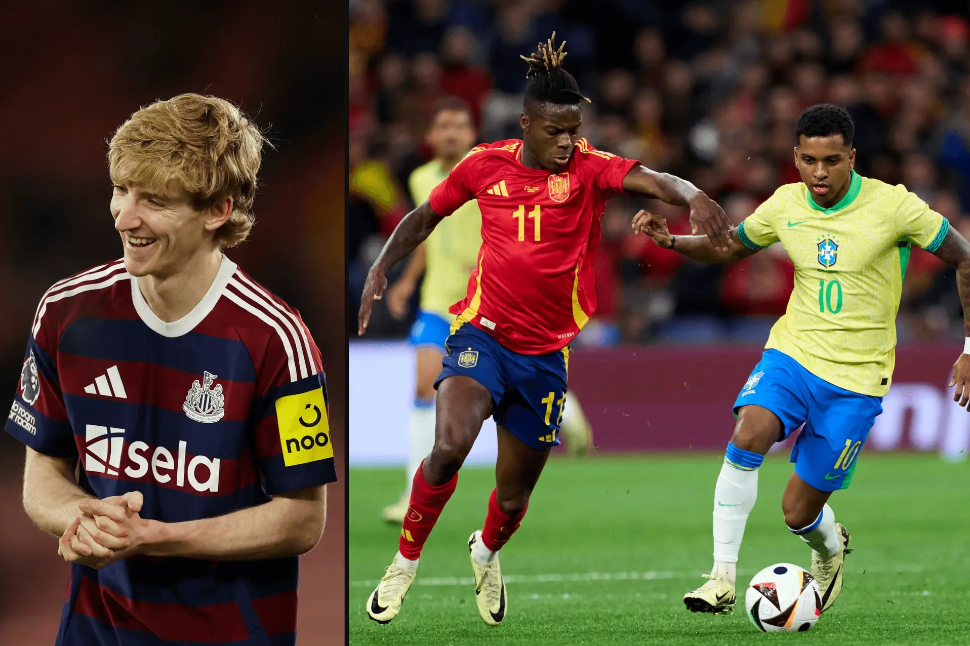 Bản đồ phân tích các phương án tấn công biên của câu lạc bộ Arsenal bao gồm Rodrygo và Nico Williams cùng Anthony Gordon