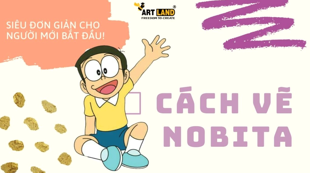 Bản vẽ phác thảo khuôn mặt Nobita cực kỳ đơn giản và dễ thương