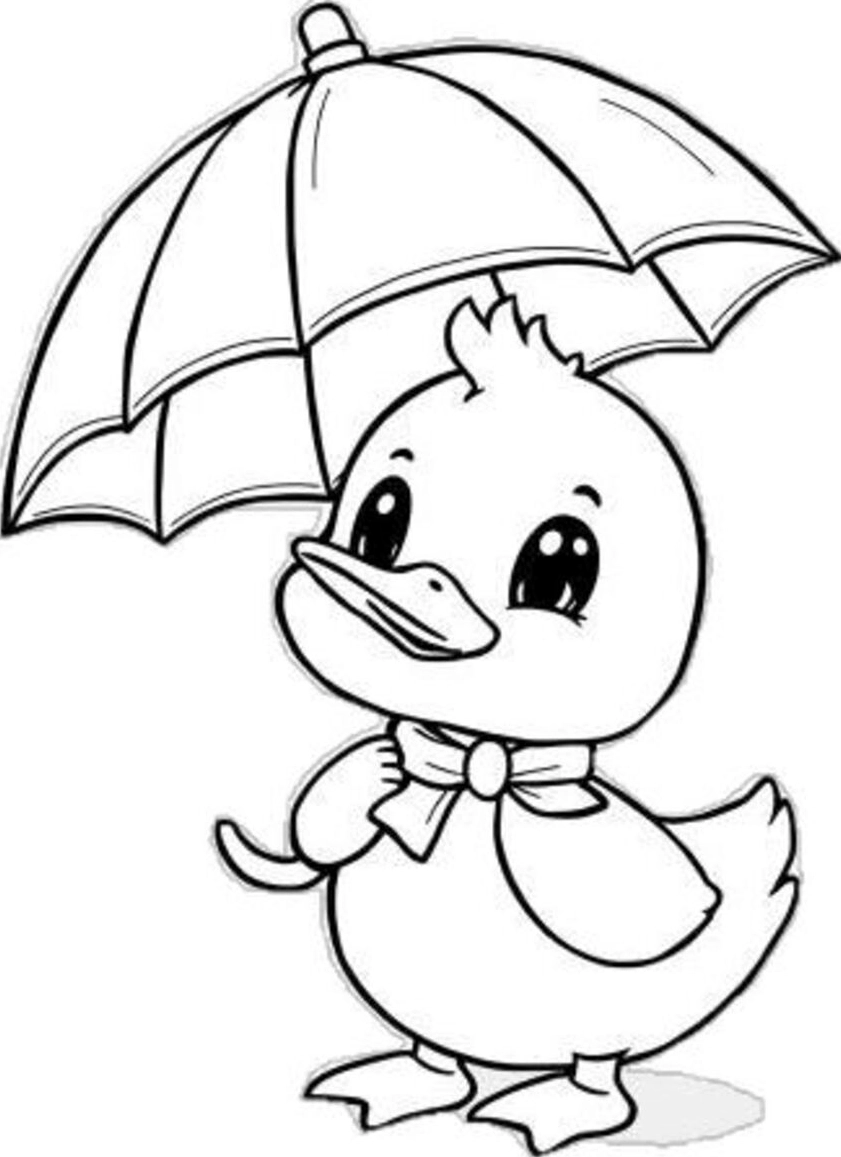 Bé tập tô màu với tranh tô màu vịt mẹ số 1 thật sinh động