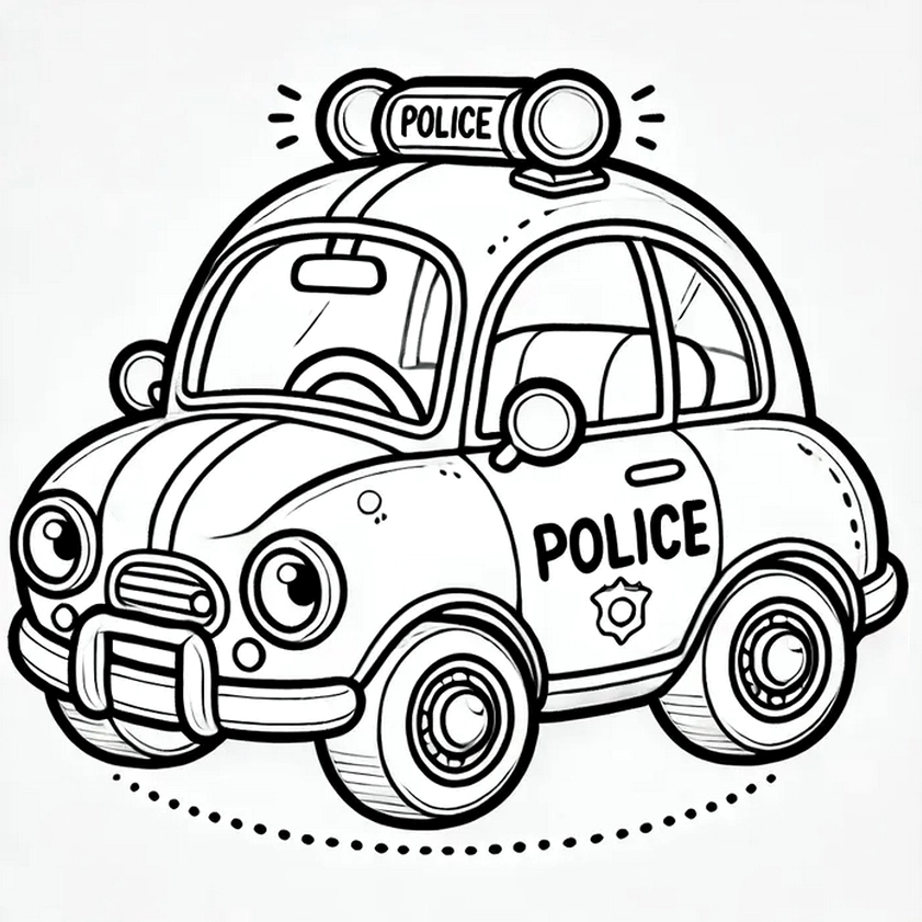 Bé tô màu ô tô cảnh sát đang làm nhiệm vụ 5