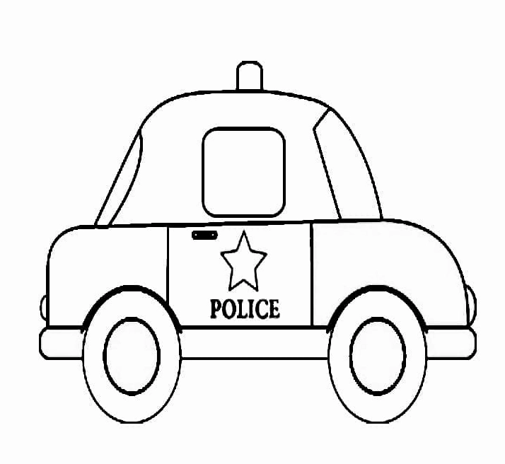 Bé tô màu ô tô cảnh sát đường nét đơn giản