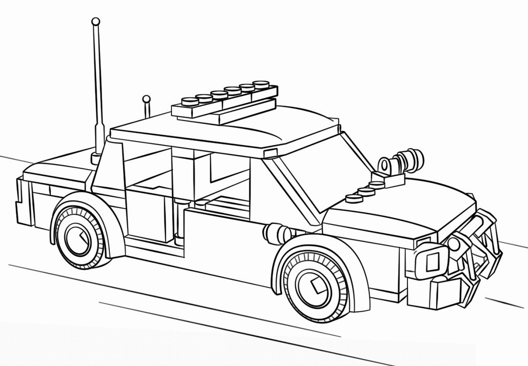 Bé tô màu ô tô cảnh sát lego