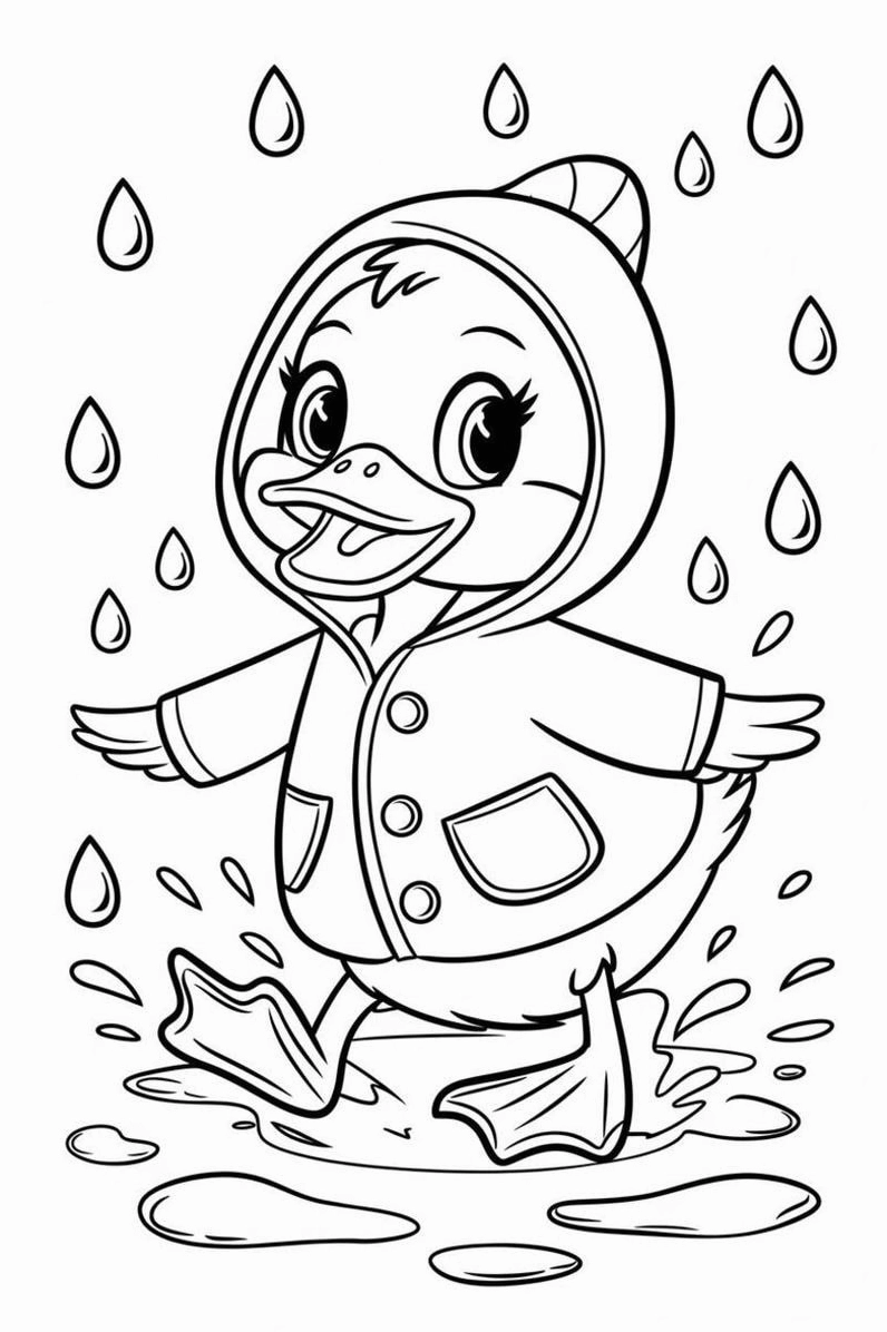 Bé yêu thích bức tranh tô màu vịt mẹ rực rỡ