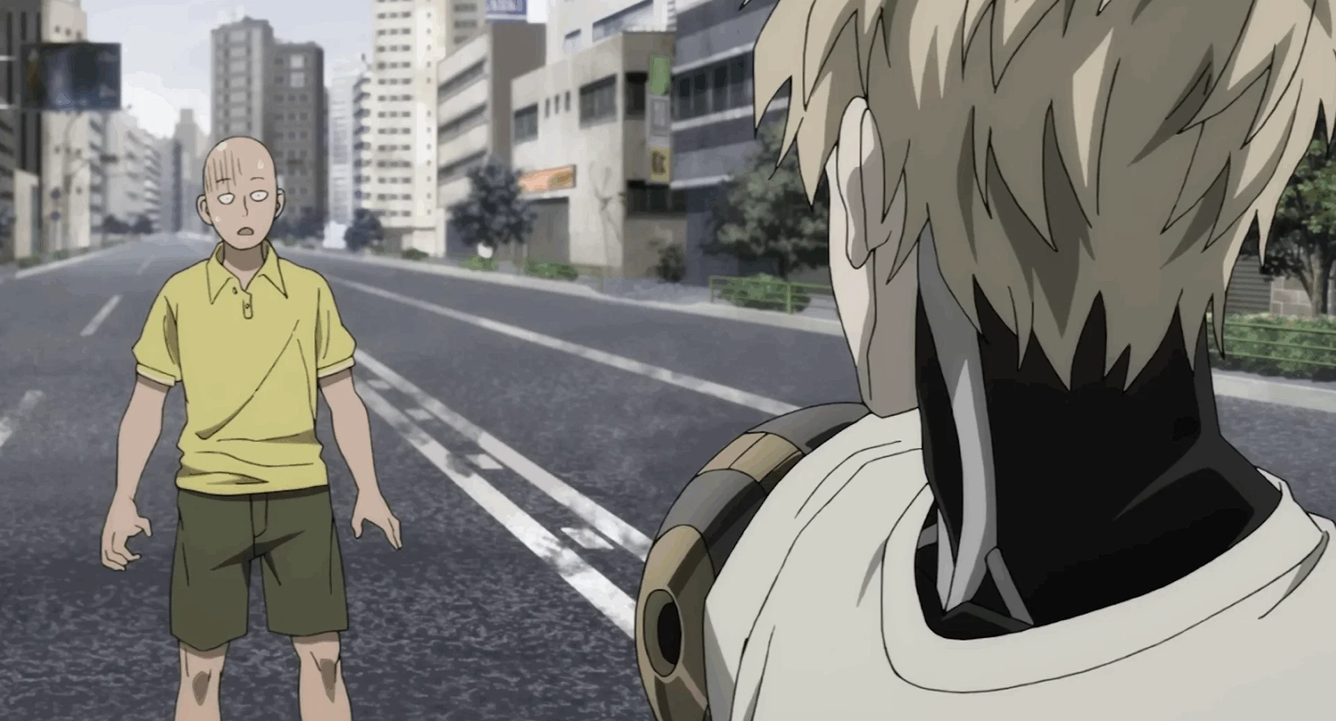 Biểu cảm đối lập thú vị giữa Saitama và Genos