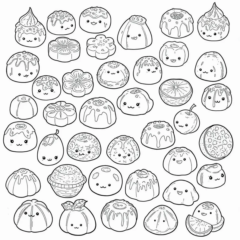 Bộ sưu tập tranh tô màu bánh kẹo ngày tết cho bé yêu thêm rộn ràng