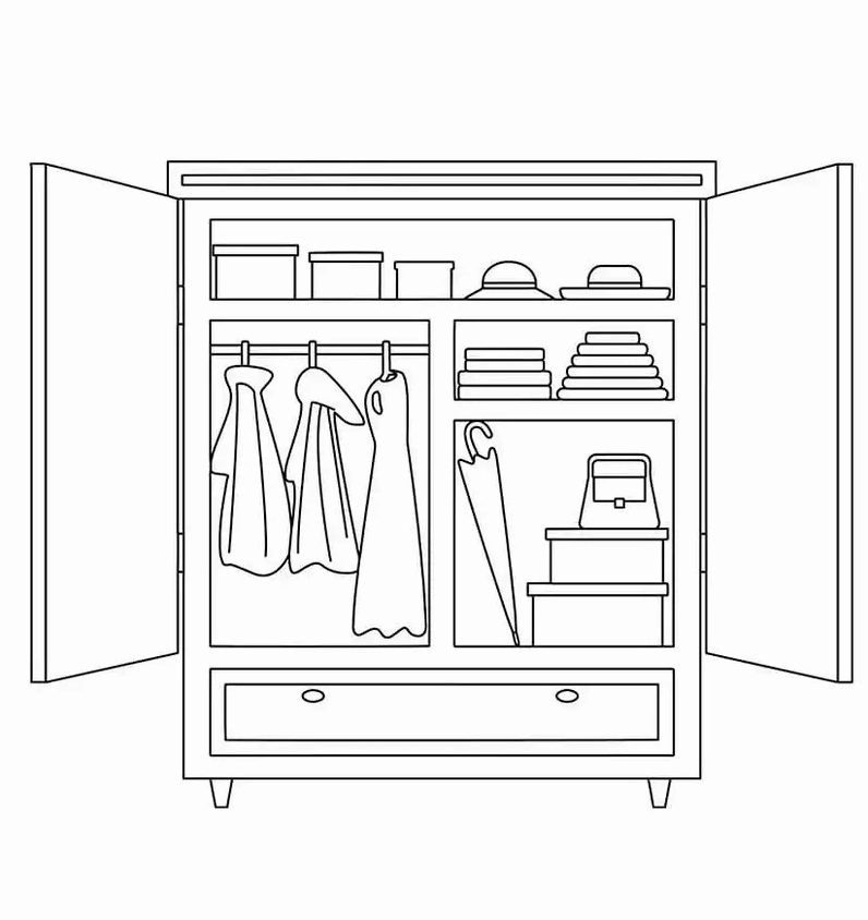 Bộ sưu tập tranh tô màu tủ quần áo cho bé yêu thỏa sức sáng tạo