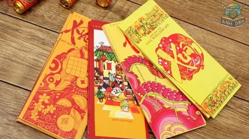 Bộ tranh tô màu bao lì xì tết rực rỡ mang may mắn cho bé năm 2026