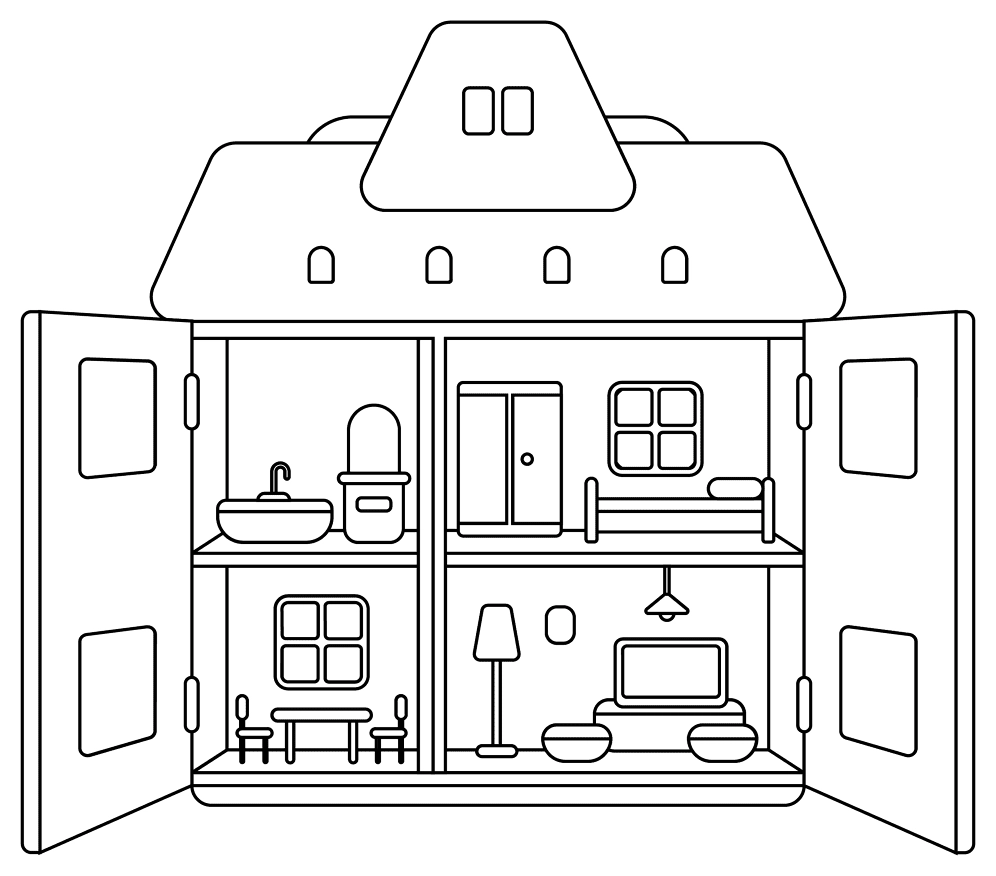 Bộ tranh tô màu ngôi nhà búp bê siêu xinh giúp bé rèn luyện trí não