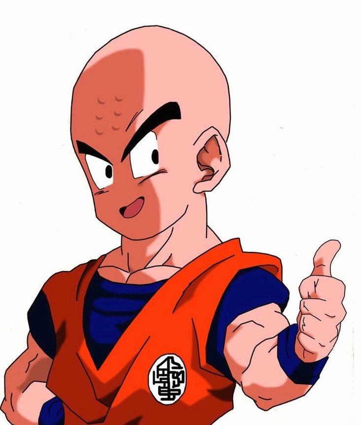 Bức họa Krillin lúc nhỏ đồng hành cùng Goku từ những ngày đầu bái sư học võ