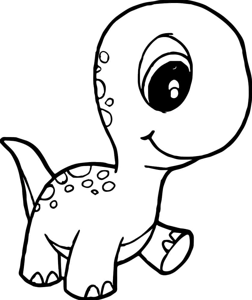 Bức tô màu khủng long đáng yêu lấp lánh