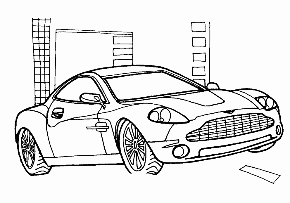 Bức tô màu siêu xe aston martin vanquish sang trọng