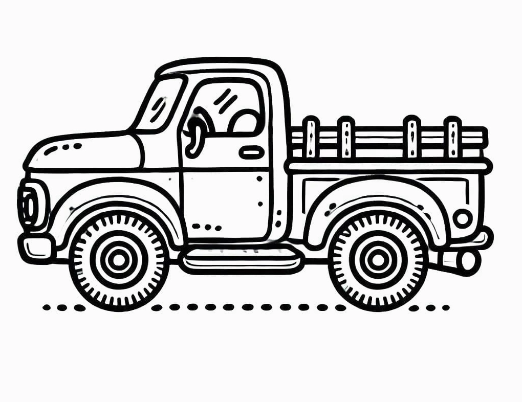 Bức tô màu xe bán tải đơn giản mộc mạc