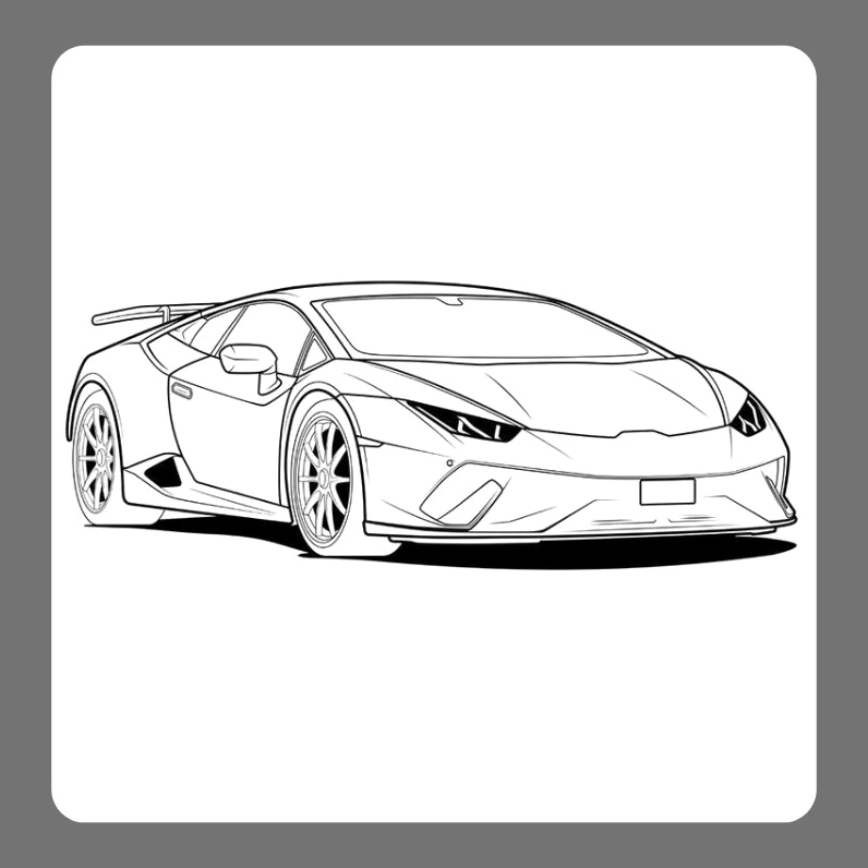 Bức tô màu xe lamborghini số 2 cho bé
