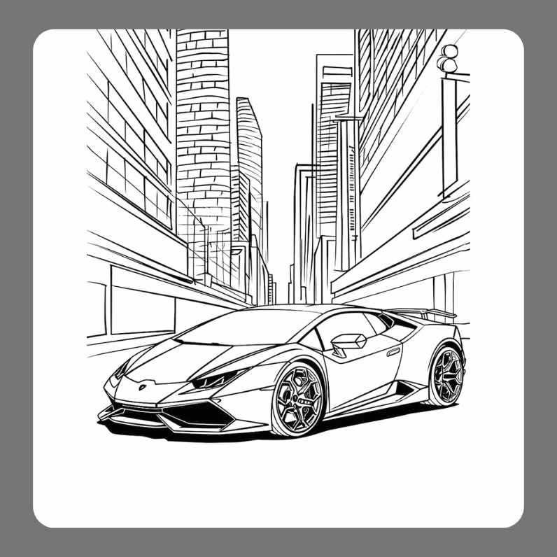 Bức tô màu xe lamborghini số 9 độc quyền