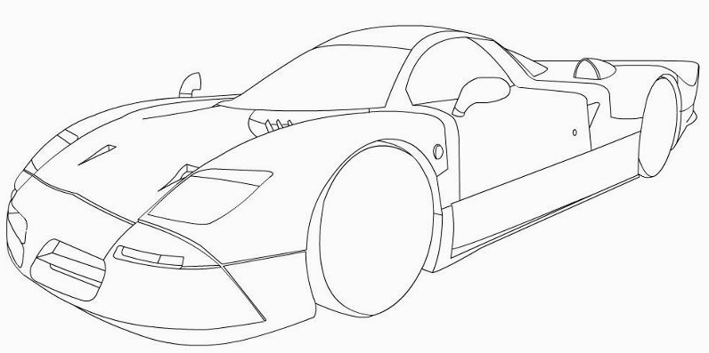 Bức tô màu Xe Nissan R390 từ Nissan phong cách