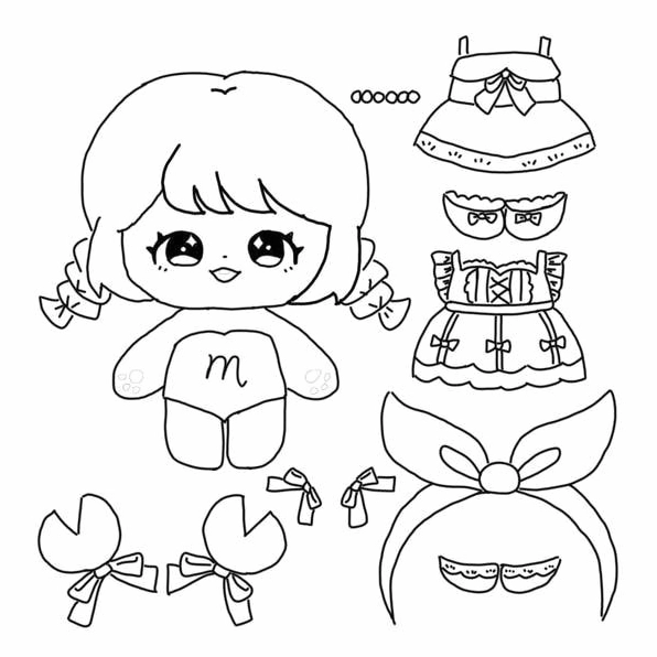 Bức tranh tô màu chi tiết váy áo phức tạp cho trẻ đã thành thạo