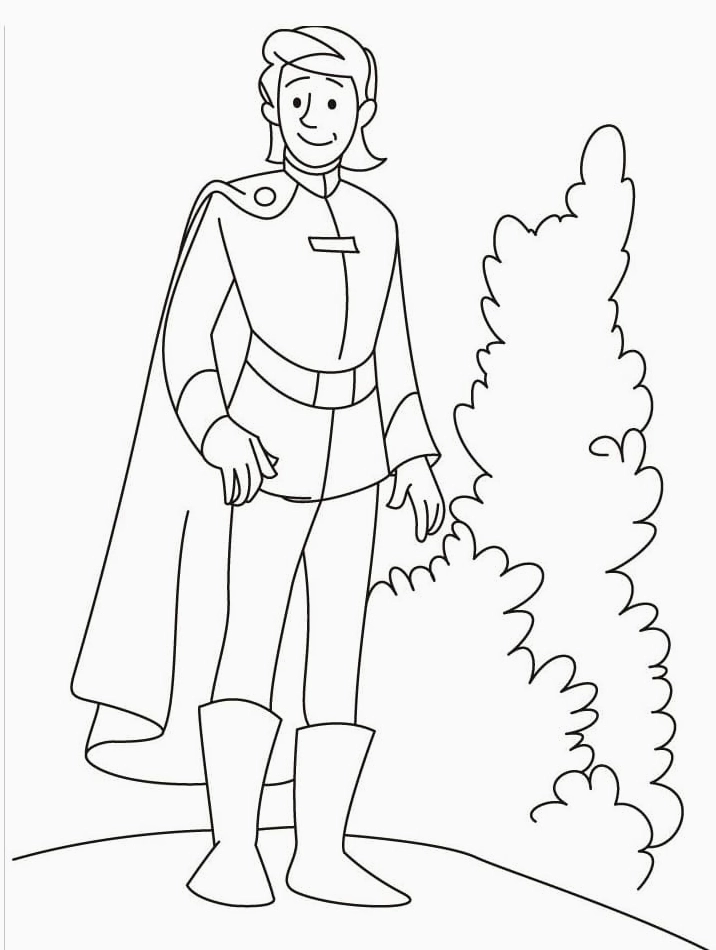 Bức tranh tô màu hoàng tử quyến rũ dũng cảm