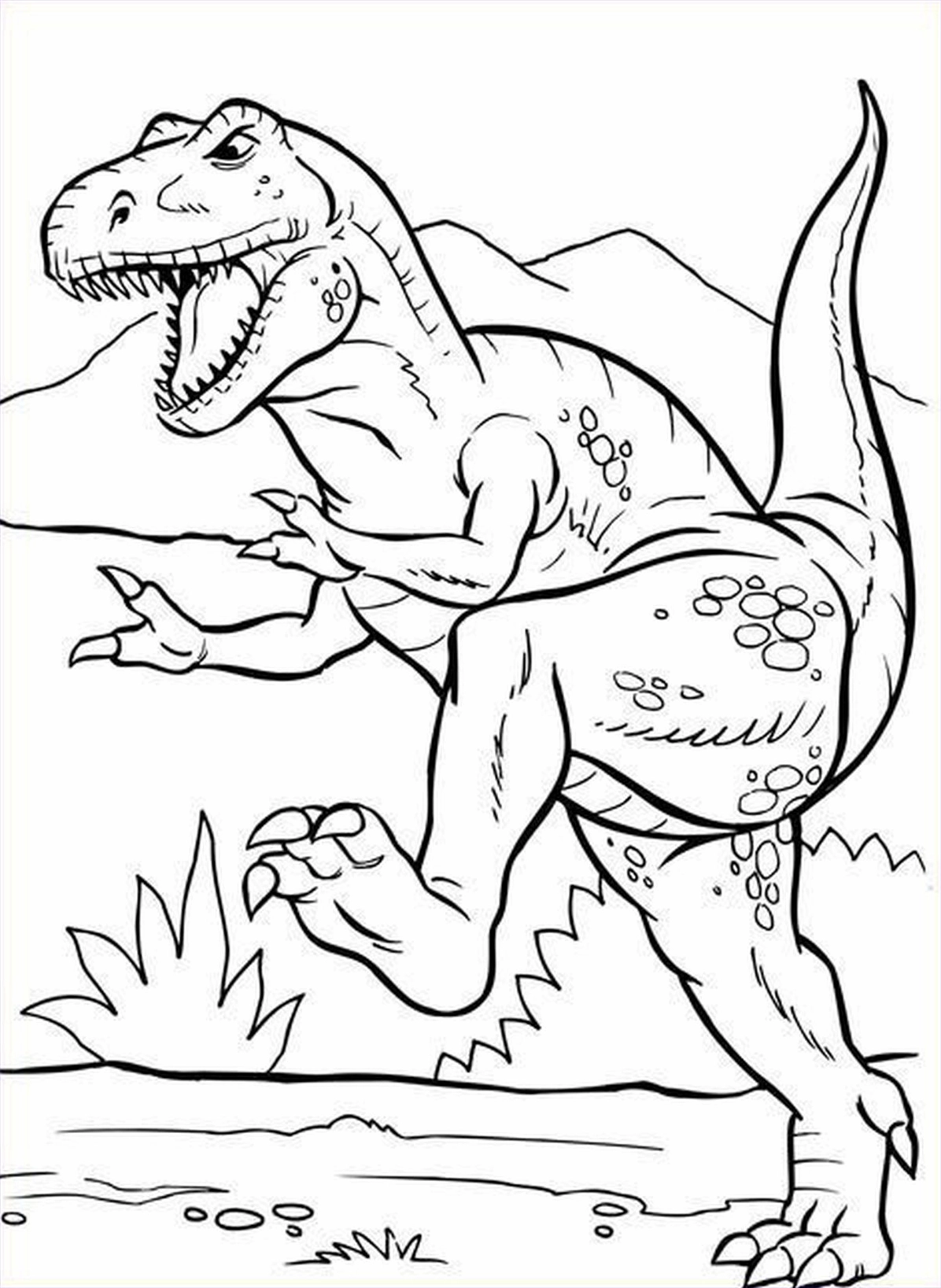 Bức tranh tô màu khủng long số 1 cho bé tập tô