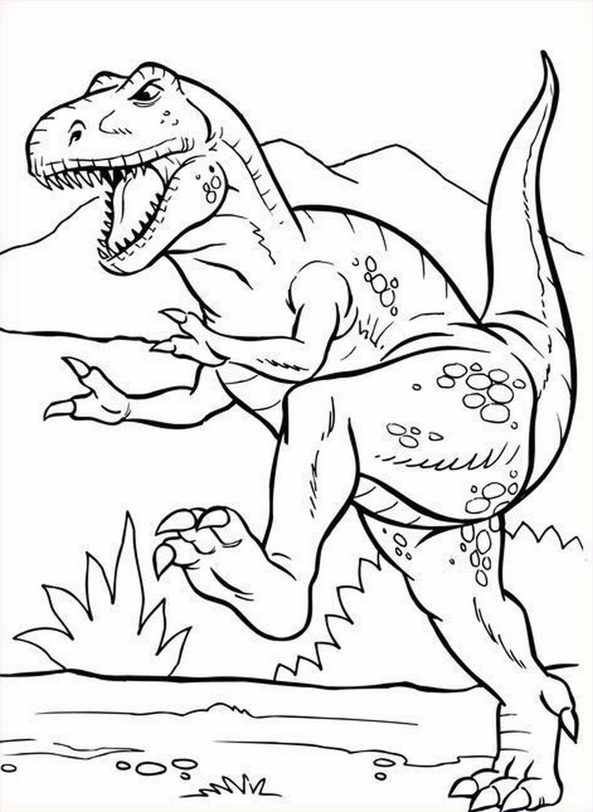 Bức tranh tô màu khủng long số 1 đáng yêu cho bé