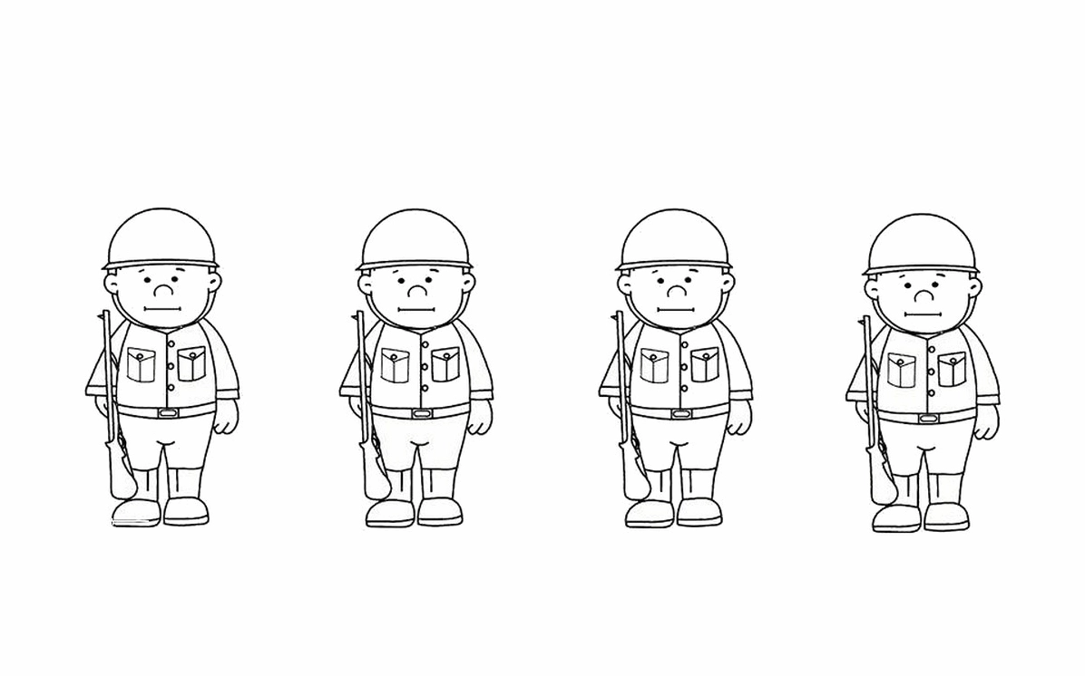 Bức tranh tô màu quần áo chú bộ đội số 5 tuyệt đẹp