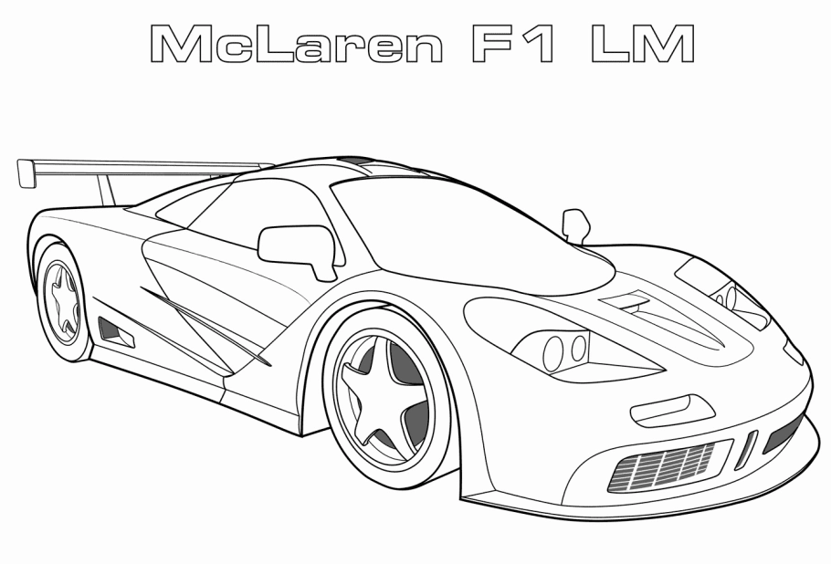 Bức tranh tô màu siêu xe mclarren f1 lm độc đáo