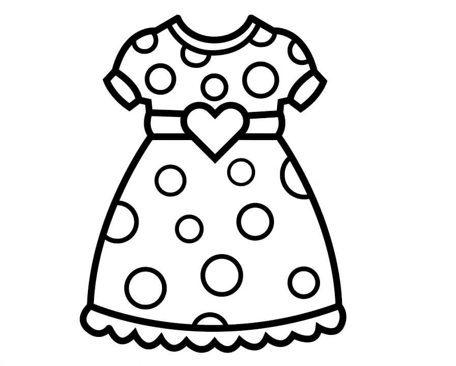 bức tranh tô màu váy bé gái dáng em bé dễ thương