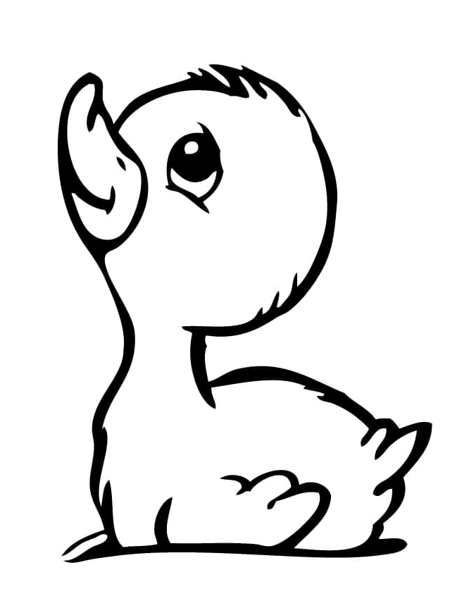 Bức tranh tô màu vịt mẹ và vịt con vô cùng đáng yêu