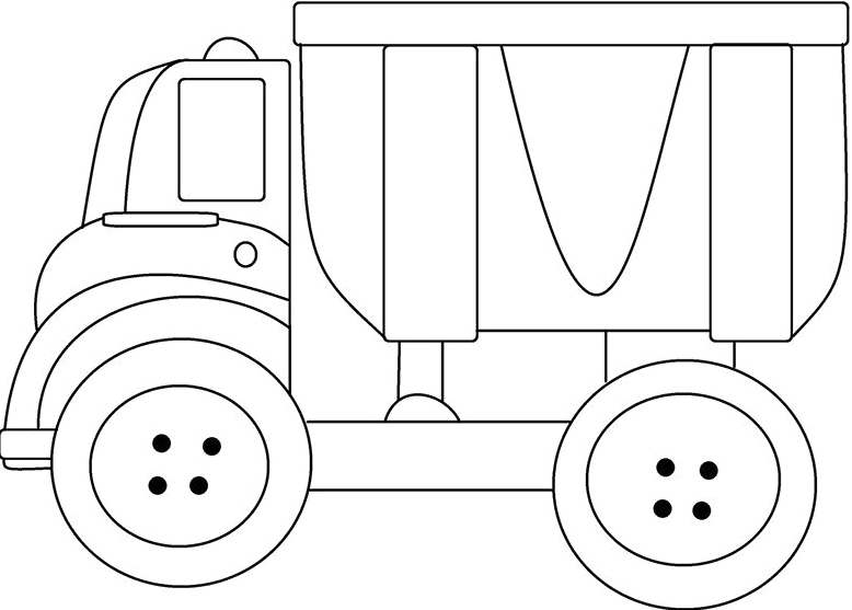 Bức tranh xe ô tô tải đồ chơi ngộ nghĩnh dành cho các bé nhỏ tuổi tập tô