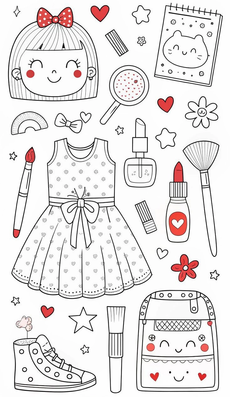 Búp bê giấy với nhiều mẫu váy áo thời trang từ đầm dạ hội đến dạo phố