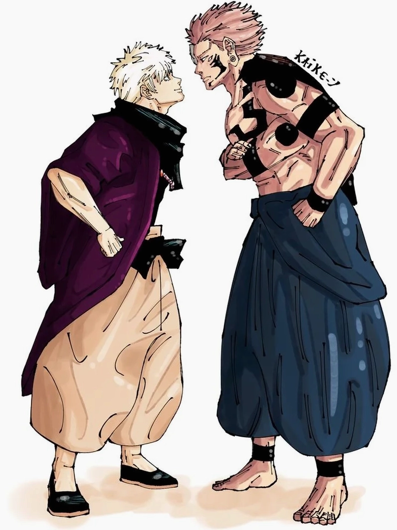 Cảnh đối đầu căng thẳng giữa Sukuna và Gojo làm hình nền