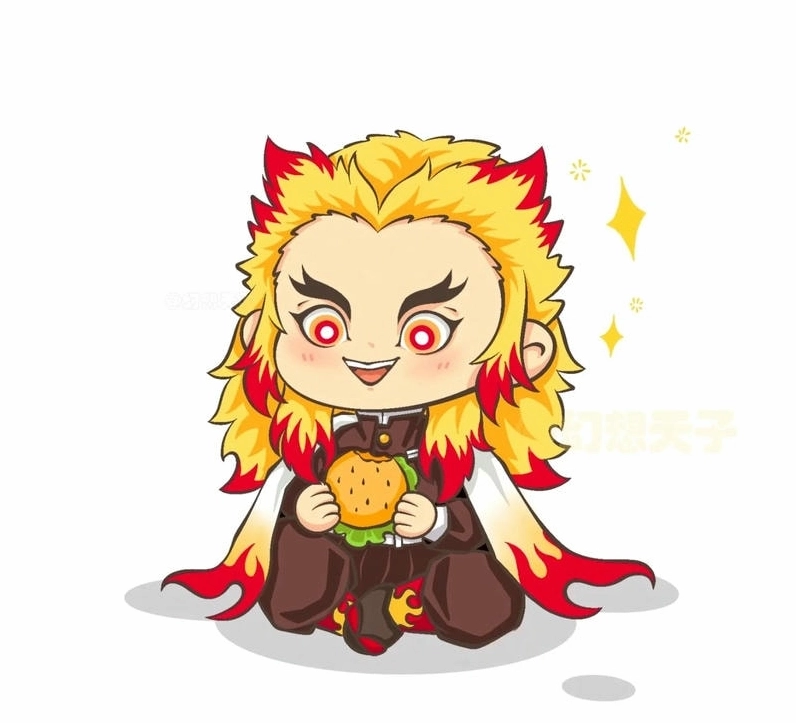 Chibi Rengoku Kyoujurou hình ảnh hoạt hình ngộ nghĩnh cuốn hút