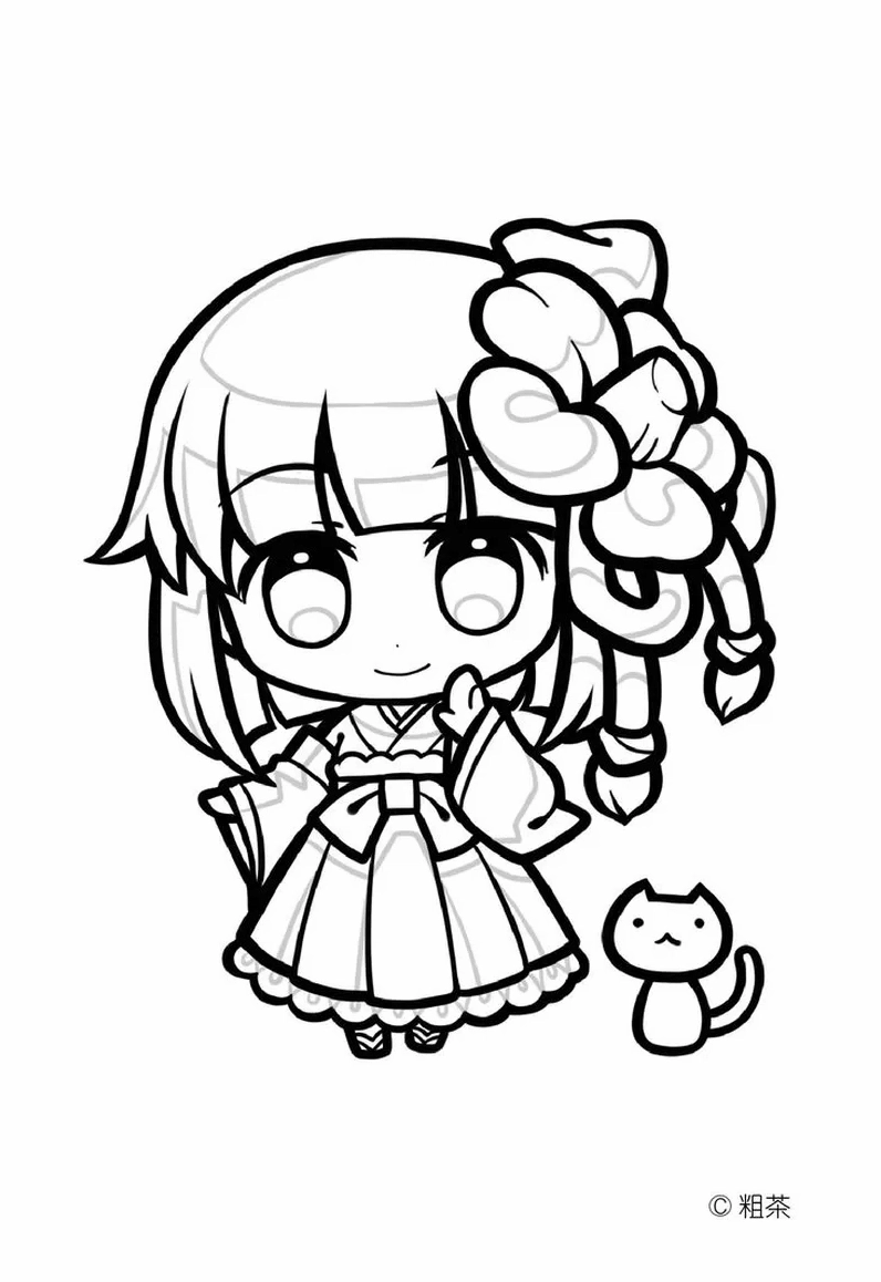 File tranh tô màu bé gái sắc nét giúp mẹ dễ dàng lưu lại và in ra giấy A4