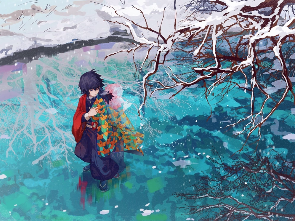 Giyuu cực ngầu với ánh nhìn lạnh băng