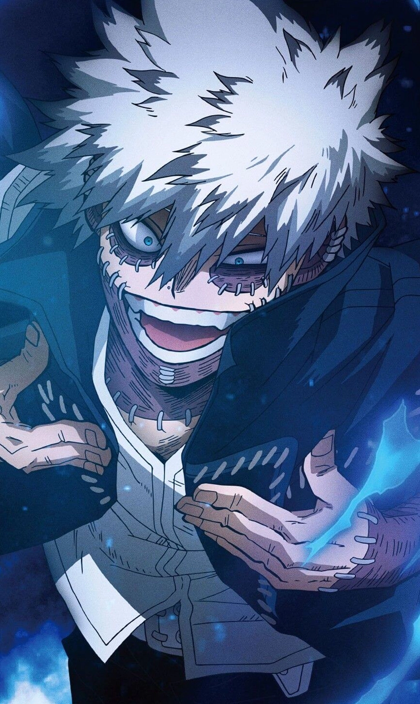Hình ảnh anime Dabi cận cảnh lột tả rõ những vết sẹo và đôi mắt xanh lạnh lùng