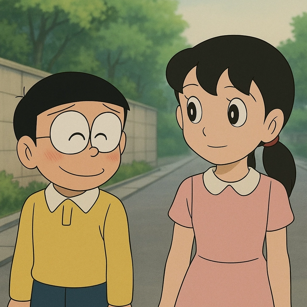 hình ảnh nobita và shizuka cute trong hoạt hình