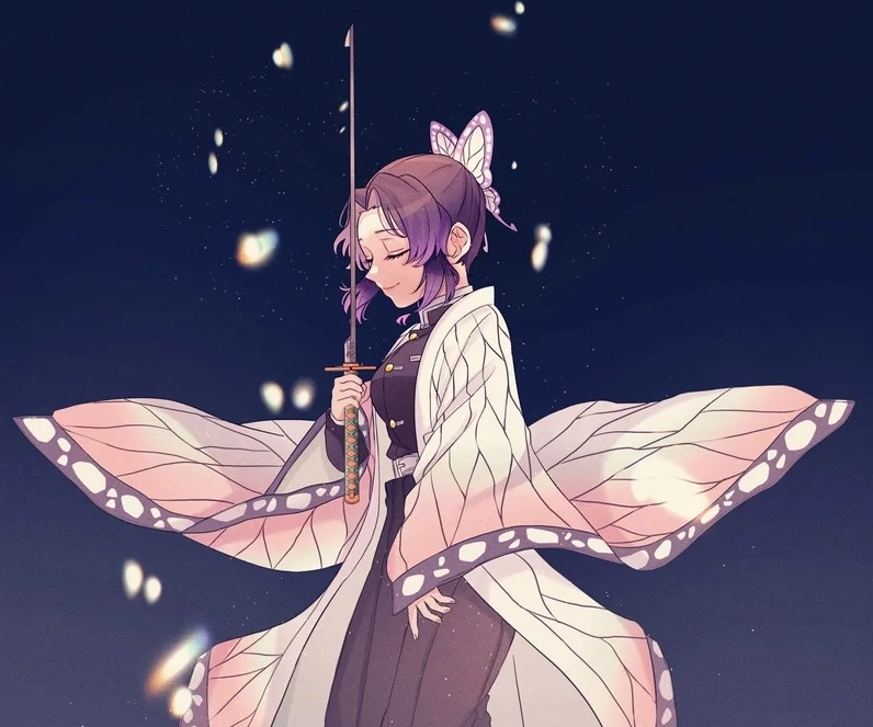 Hình ảnh shinobu đẹp với phong thái đầy quyến rũ và bí ẩn