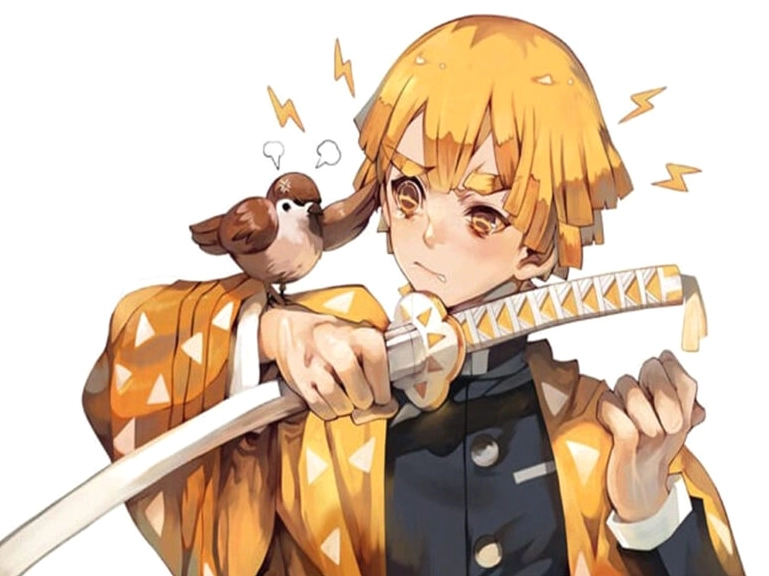 Hình ảnh Zenitsu từ truyện tranh đến anime chân thực nhất