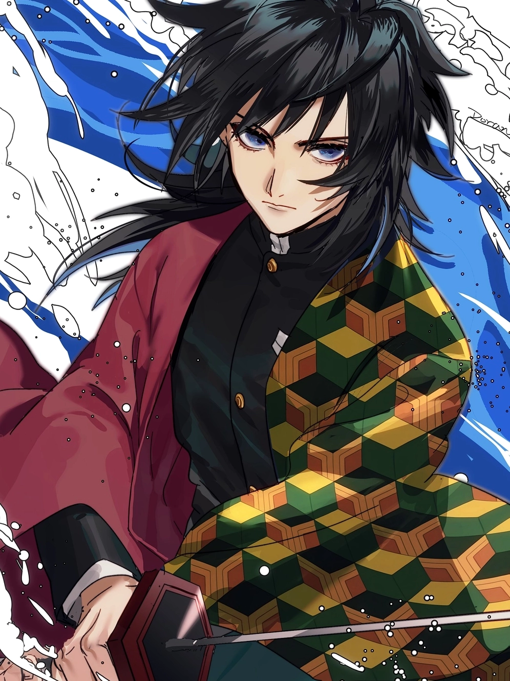 Hình nền đẹp mê ly của Giyuu trong Kimetsu no Yaiba