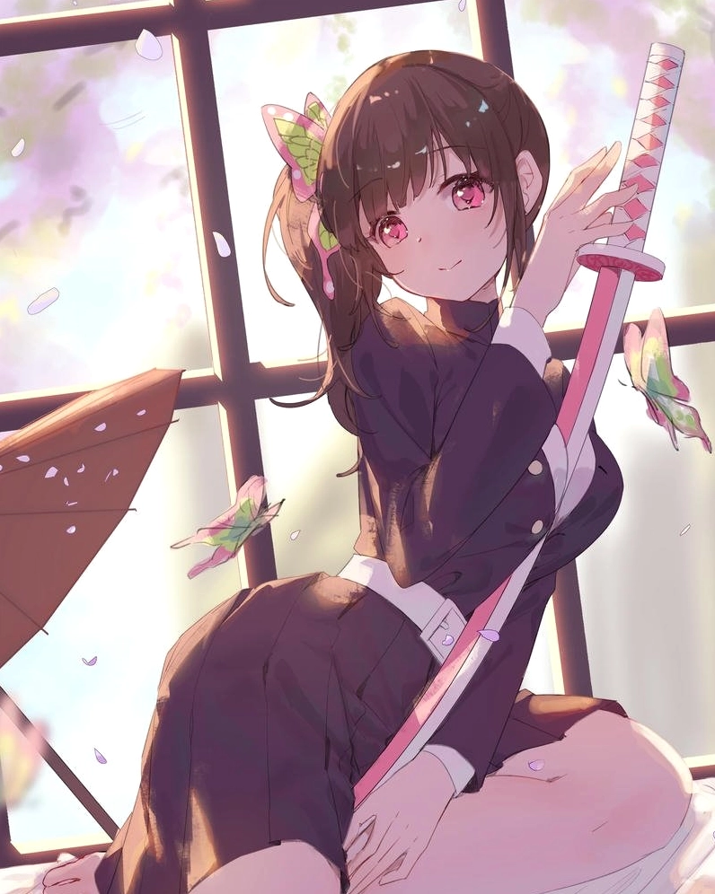 Hình nền Kanao quay người lại dưới ánh hoàng hôn buồn