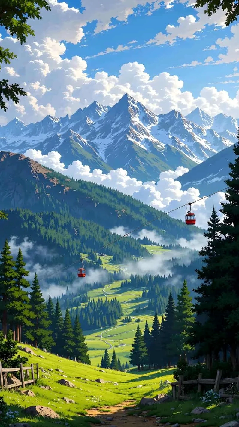 Hình nền phong cảnh anime đẹp lung linh huyền ảo