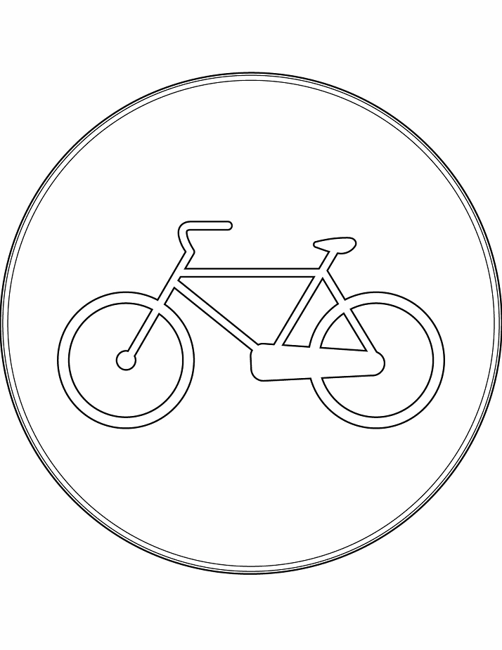Hình tô màu biển báo chỉ dành cho xe đạp