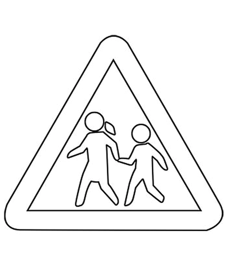 Hình tô màu biển báo giao thông dễ in tại nhà cho phụ huynh