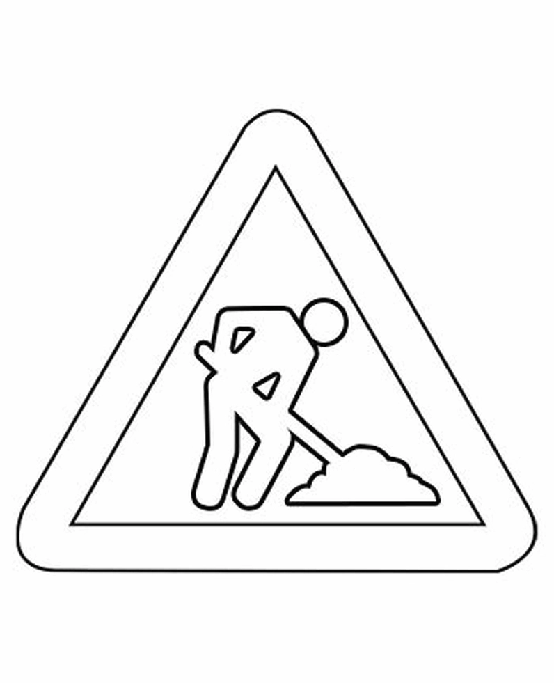 Hình tô màu biển báo giao thông giúp bé sáng tạo màu sắc