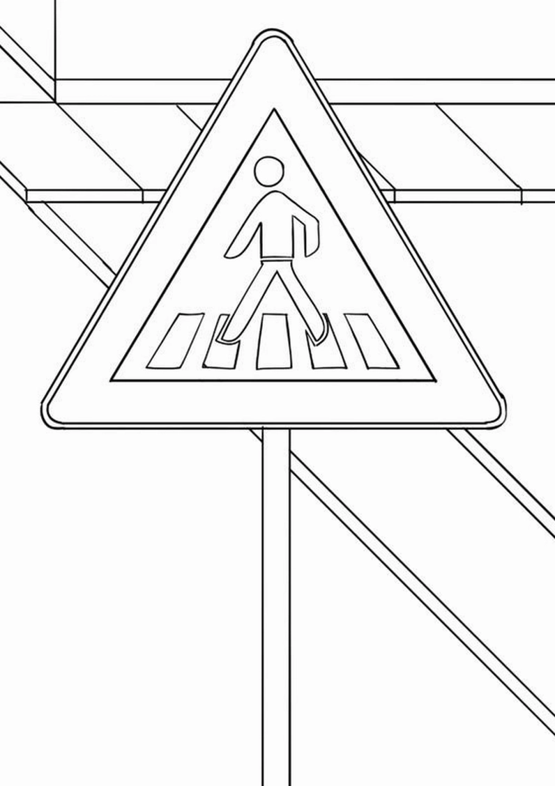 Hình tô màu biển báo giao thông sinh động và dễ tải