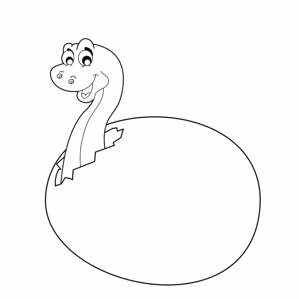 Hình tô màu khủng long đáng yêu nhỏ mới nở xinh xắn