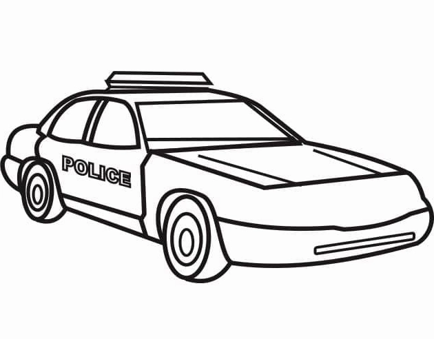 Hình tô màu ô tô cảnh sát cho các bé