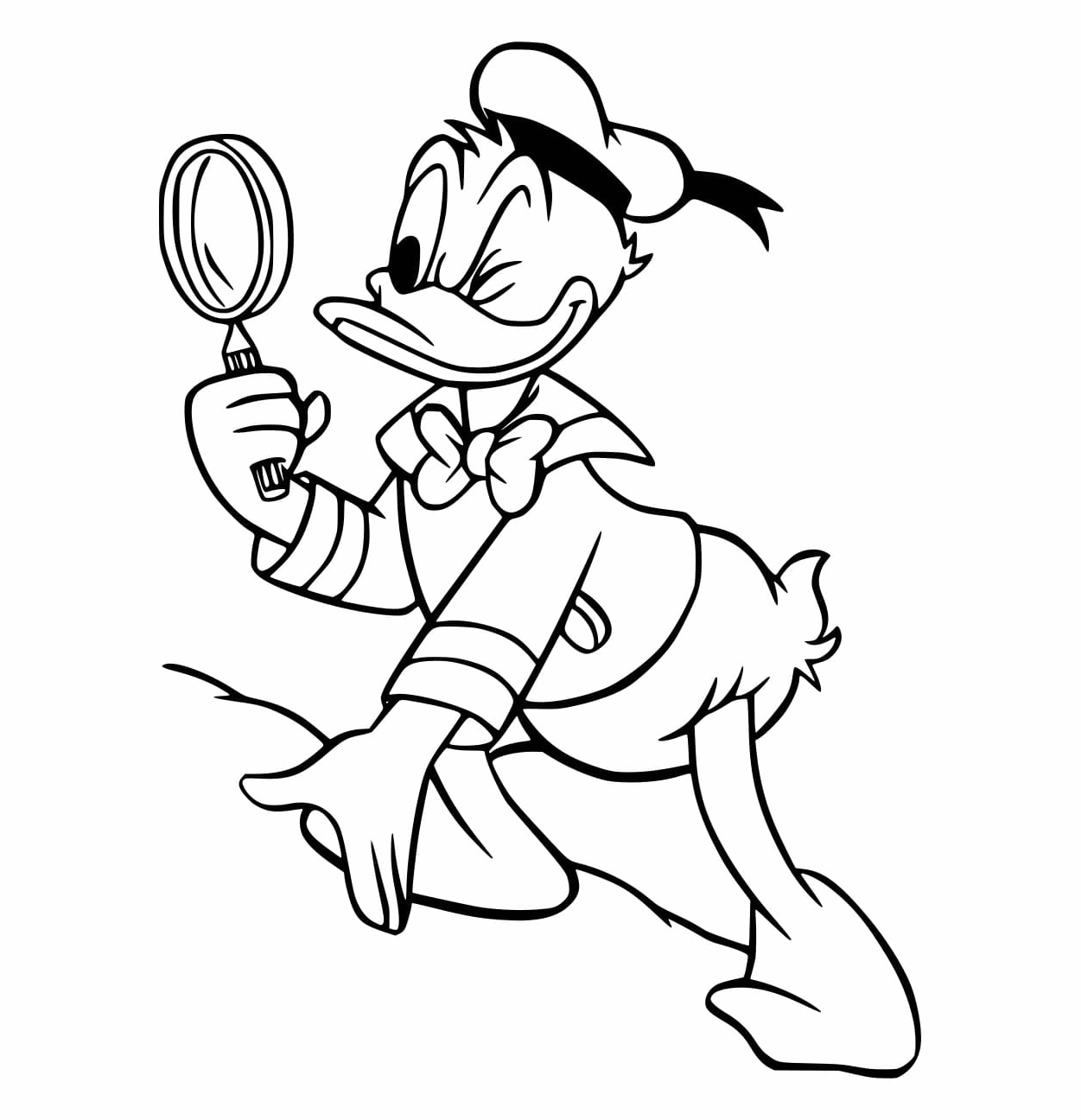 Hình tô màu vịt donald tìm kiếm đồ vật