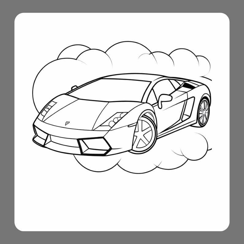 Hình tô màu xe lamborghini chuẩn kích thước